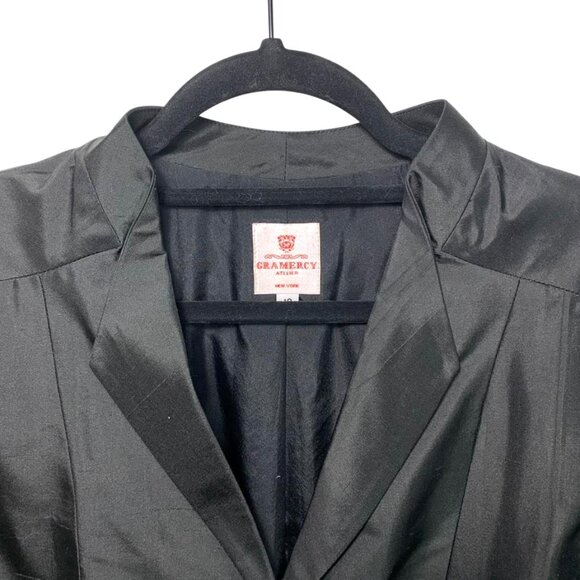 GRAMERCY ATELIER NY Silk Crosby Jacket in Custom Printed Black Butterfly Effect - Picture 4 of 9